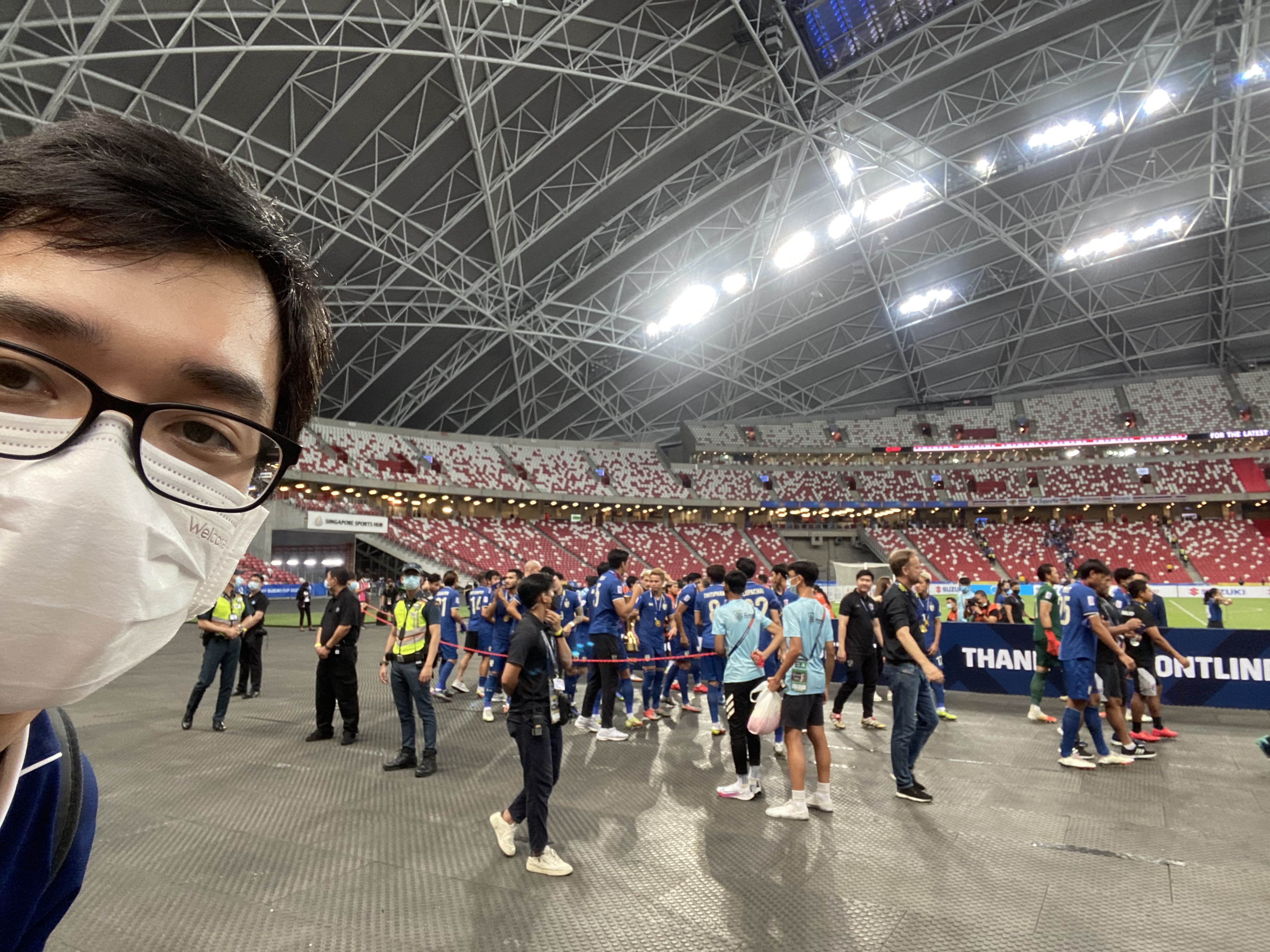 Me in front of the Thailand national football team