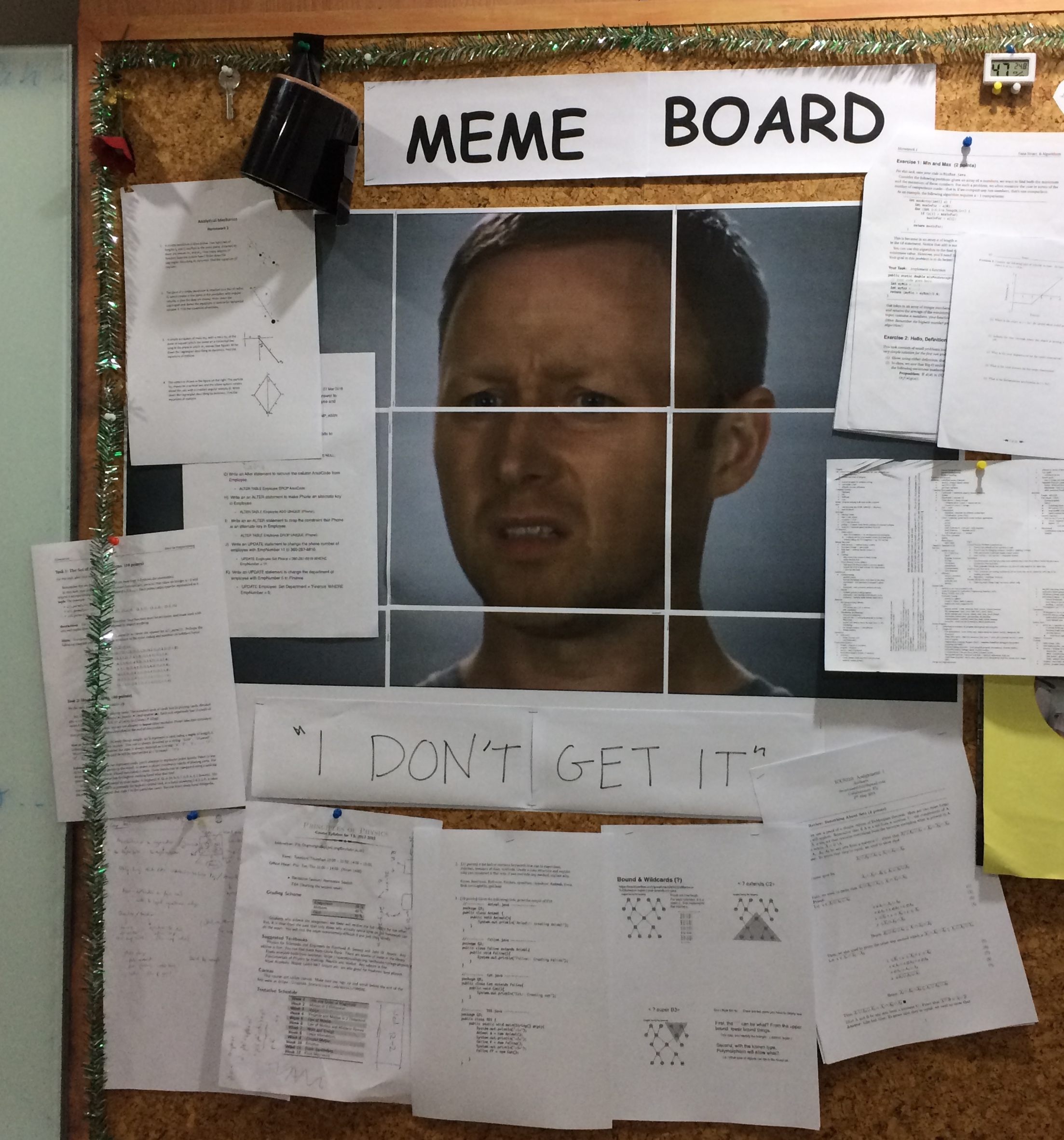 Early days of the Meme Board (when the memes weren't that dank yet)
